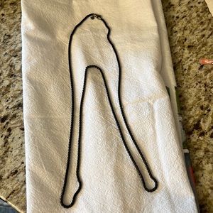 David Yurman sterling silver with black PVD overlay 32” necklace.